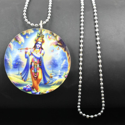 Abhiora Fashion Murali Manohar Krishna Religious Bead Chain Pendnet for Men and Women Acrylic Pendant