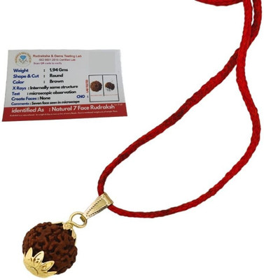 urbanzebra ORIGINAL(NEPALI) 7 MUKHI RUDRAKSHA Wood Pendant Gold-plated Brass, Wood Locket Set