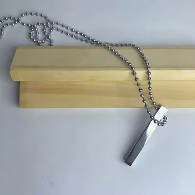 Maaword Stylish Silver- Black 3D Vertical Bar Cuboid Stick Locket Pendant Silver Pendant Alloy Pendant