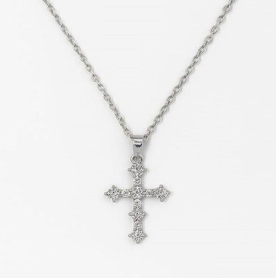 Ceylonmine01 Jesus Pendant with Beautiful Shiny Design for Fashionable and Devotional Wear Silver Zircon Stone Pendant