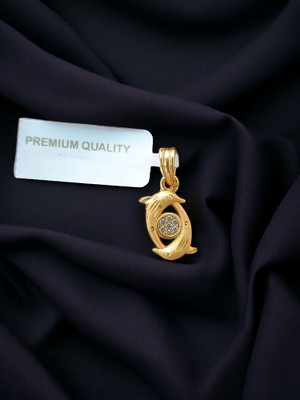 DIVS FASHION PENDANT WITH DIAMOND DESIGN Gold-plated Brass Pendant Set