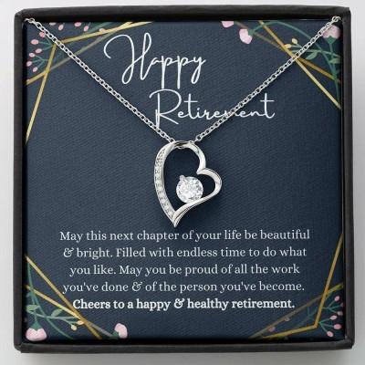 Rakva Retirement Necklace Gifts For Women Necklace Teacher Retirement Gift Colleague Rhodium Cubic Zirconia Sterling Silver Pendant Set