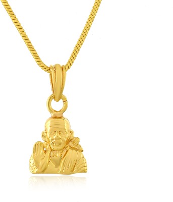 PYR JEWELS Sai Baba Pendant Locket with simple Chain for women & Girls Men & Boys Gold-plated Cubic Zirconia Alloy Pendant Set