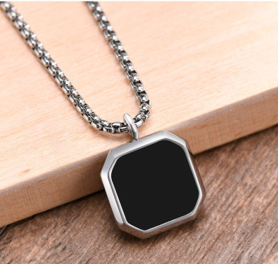 m a enterprises C 789_RR JSE-CUBE-PENDANT_69 Silver Stone Pendant Set