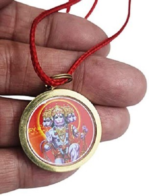 DEVAMA THE DIVINE Shri Panchmukhi Hanuman Yantra Pendant In Brass For Men & Women Brass Locket