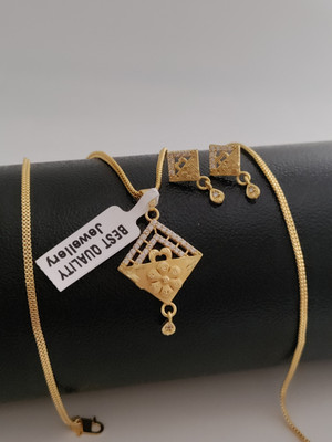 Bhagavati creation Brass Gold-plated Gold Jewellery Set(Pack of 1)