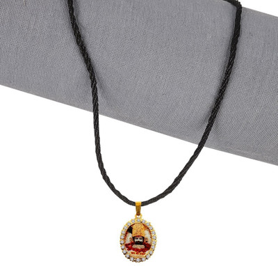 m a enterprises Lord Jai Shree Baba Khatu Shyam/Barbarika Ji Pendant Locket Necklace Dori Gold-plated Metal Pendant