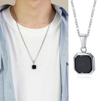 EndlessFashion C 882_RR JSE-SY CUBE Silver Stone Pendant Set
