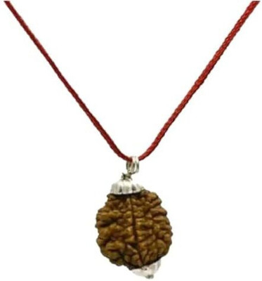 Anandam 2 Mukhi Rudraksha with Silver Capping | Lab Tested & X-ray Certified Wood Pendant