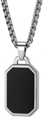 Growola Men Pendant | Pendant For Men | Men Locket | Locket For Men Rhodium Alloy Silver Stainless Steel Locket