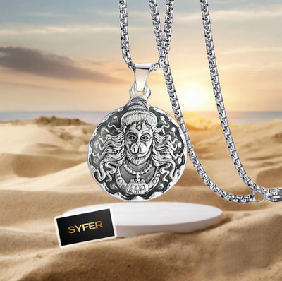 house of common Hanuman Ji Pendant/Locket for Men and Women, Evil Protector Hanuman Ji Locket Silver Stainless Steel Locket