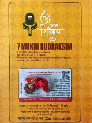Anandam 7 Mukhi Rudraksha With Lab Certified Wood Pendant