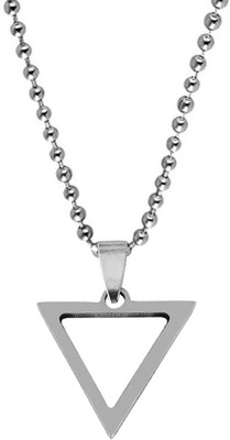 Shiv Jagdamba Sterling Silver Geometric Shape Triangle Charm Pendant Necklace Chain Sterling Silver Stainless Steel Pendant