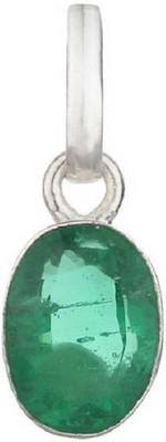 Gemzonite Natural & Effective Stone Emerald/Panna Pendant/Locket Silver Emerald Stone Pendant