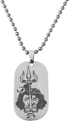 M Men Style Religious Lord Shiv And Parvati With Trishul Damaru Pendant Necklace Sterling Silver Stainless Steel Pendant