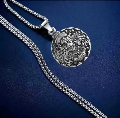 Teeragaj Silver plated Hanuman bajrangbali balaji locket chain for boy/men &girls/women Silver Stainless Steel Pendant