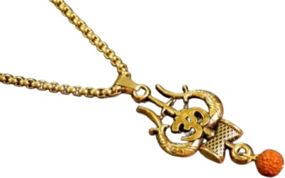 Sanu Trisul_Pattern_GoldChain_38 Gold-plated Brass Locket