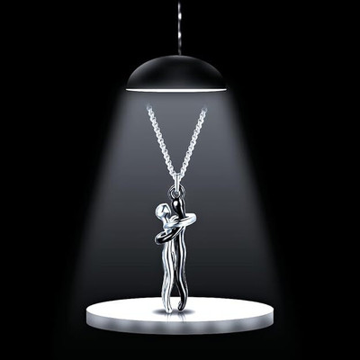 The Splendid Couple Pendent Silver Alloy Pendant Set