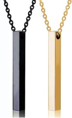 Animated F 151_JSE-bar blk golden Titanium Stone Pendant Set