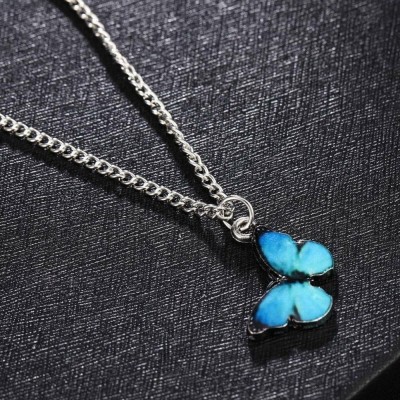 zebisco Women's Blue Pendant Beautiful Butterfly Necklace Locket for Women & Girls Alloy Pendant