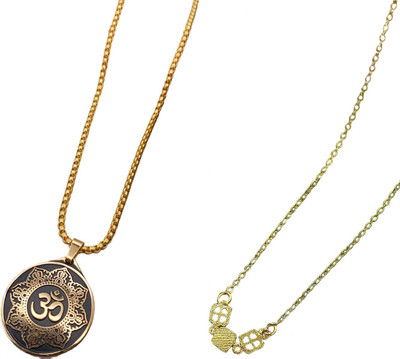 HEM RUPA Exquisite Locket and Chain Designs for Men, Boys, Women and Girls Gold-plated Metal, Metal Locket Set
