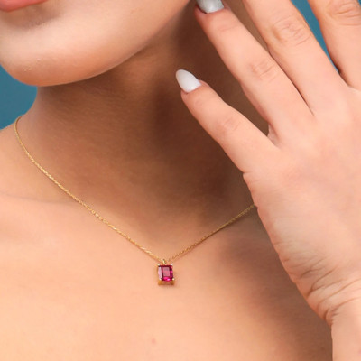 Gemzonite Ruby Pendant with Natural Manik Stone Astrological & Lab Certified Ruby Bronze Pendant