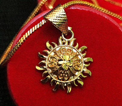 Creationdev Gold plated Beautiful locket and chain Gold-plated Sterling Silver Pendant Set