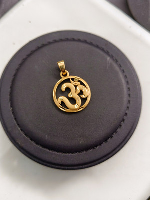 HN JEWELLERY One Gram Round Om Designer Daily Use Locket For Men And Women Gold-plated Brass Pendant