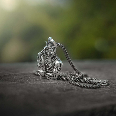 PRRITI mahadev pendant Silver Alloy Pendant Set