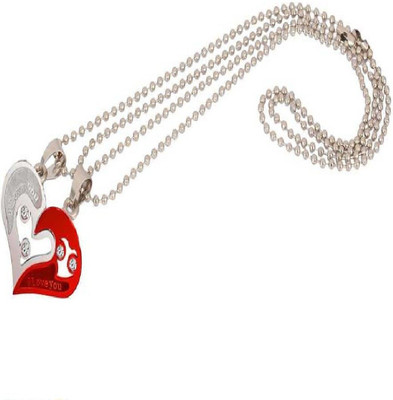 Alviira couple locket with chain romantic couple locket Titanium Metal Pendant