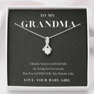 Rakva Gift Grandma Love You My Whole Life, Grandmaâ€™s Gift From Granddaughter Cubic Zirconia Sterling Silver Pendant Set