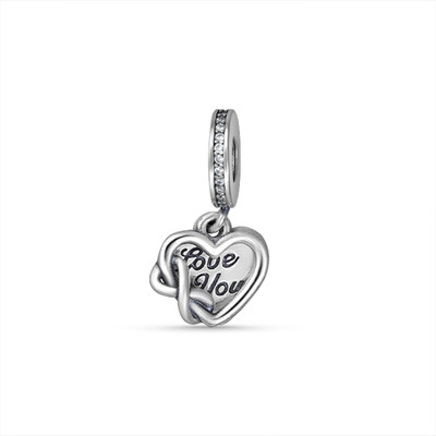 TUANZ 925 Sterling Pendant Promise 925 Silver Pendant Charm Necklace (Without Chain) Rhodium Cubic Zirconia Sterling Silver Pendant