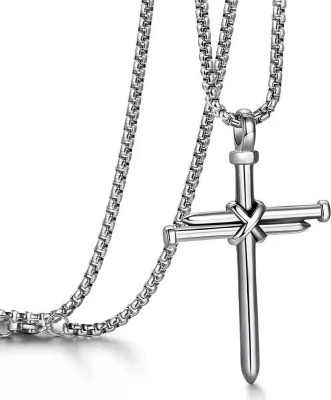 Syfer jesus crsse nail pendent, boys and girls Silver Silver Pendant