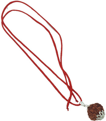 Shade Creation 6 Mukhi Rudraksha Six Face Rudraksha Original Nepali Bead With Metal Capping Silver Beads Brass, Wood Locket