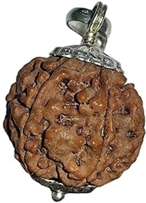 Beautum 6 Mukhi Rudraksha Nepali With Capping Six Face Rudraksha Silver Wood Pendant