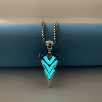 Riingzinee Radiam Arrow Alloy Pendant with Stainless Steel Box Chain for Men & Boy Silver Silver Pendant Set