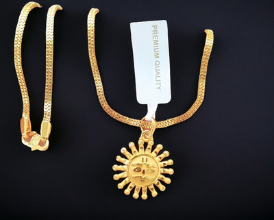 DIVS FASHION SUN PENDANT WITH CHAIN Gold-plated Brass Pendant Set