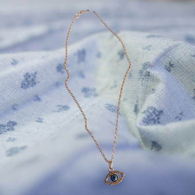 GiftyLuxe Elegant Evil Eye Chain Pendant Gold-plated Ruby Stainless Steel