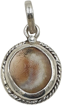 Sahiba Gems Natural Gomti Chakra (Gomati) Locket Shiva eye Sterling Silver Locket