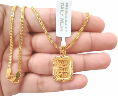 SAPNAPALACE Jay shree Ram Pendant with Gold chain Gold-plated Brass Pendant