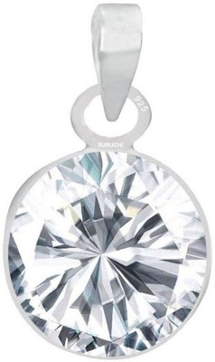 Suruchi Gems & Jewels Zircon (American Diamond) 5.25 Ratti or 5 Ct Men & Woman bis Hallmark 925 Sterling Silver Stone Pendant