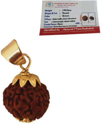 Radhika Collection Nepali 7 Mukhi Rudraksha attracts wealth Gold-plated Wood Pendant Set