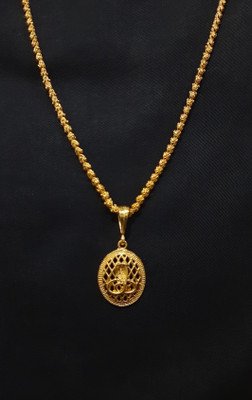 JIYANSHI ENTERPRISE Snake Round Jali & CHANDRAMUKHI Gold-plated Diamond Alloy Pendant Set