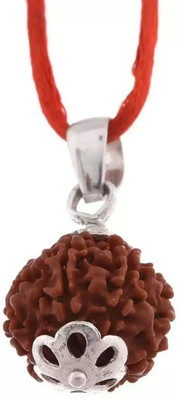 Fine Creation Original 6 Mukhi Nepali Rudraksha with Lab Certificate (Brown) Wood Pendant