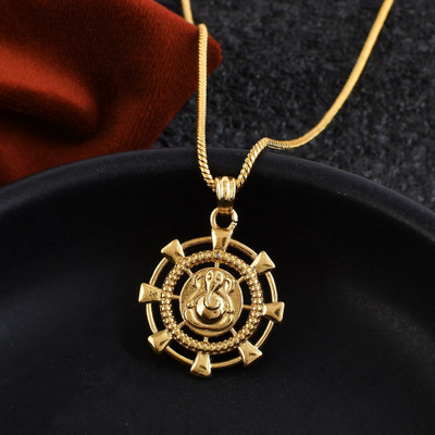 PYR JEWELS ganesh locket for boys Gold-plated Brass Pendant Set
