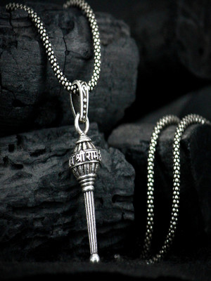 Riingzinee Silver Gada Pendant Chain Silver Stainless Steel Pendant Set