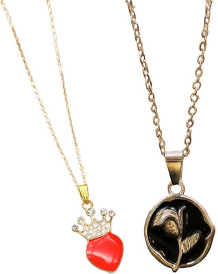 HEM RUPA Exquisite Locket and Chain Designs for Men, Boys, Women and Girls Gold-plated Metal, Metal Locket Set