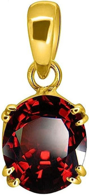 kirti sales 12.25 Ratti Original Hessonite/Gomed Gold Plated Pendant for Men & Women Gold-plated Garnet Brass Pendant