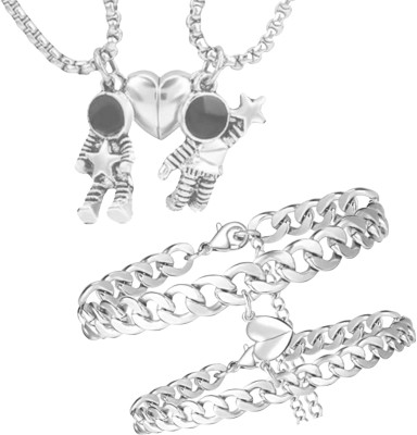 Animated F 300_JSE-robot $heart braclete Stone Pendant Set