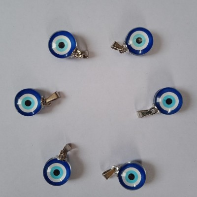 Khushi Traders nazariya Blue Turkish Evil Eye Pendant 6pc Crystal Crystal, Stone Pendant